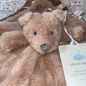 Cloud Island Soft Plush Beige Bear Grey Sewn Eyes & Nose 14x14 NWT Lovey Toy